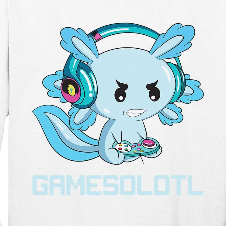 Funny Axolotl Lover Gamesalotl Gaming Axolotl Long Sleeve Shirt