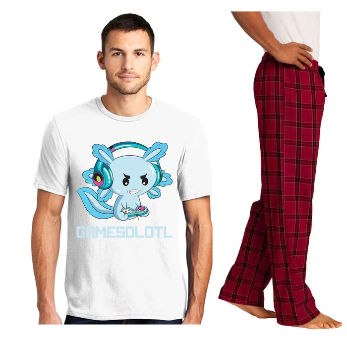 Funny Axolotl Lover Gamesalotl Gaming Axolotl Pajama Set