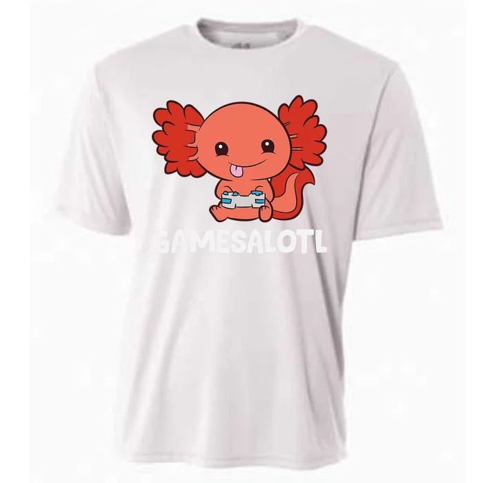 Funny Axolotl Lover Gamesalotl Gaming Axolotl Cooling Performance Crew T-Shirt