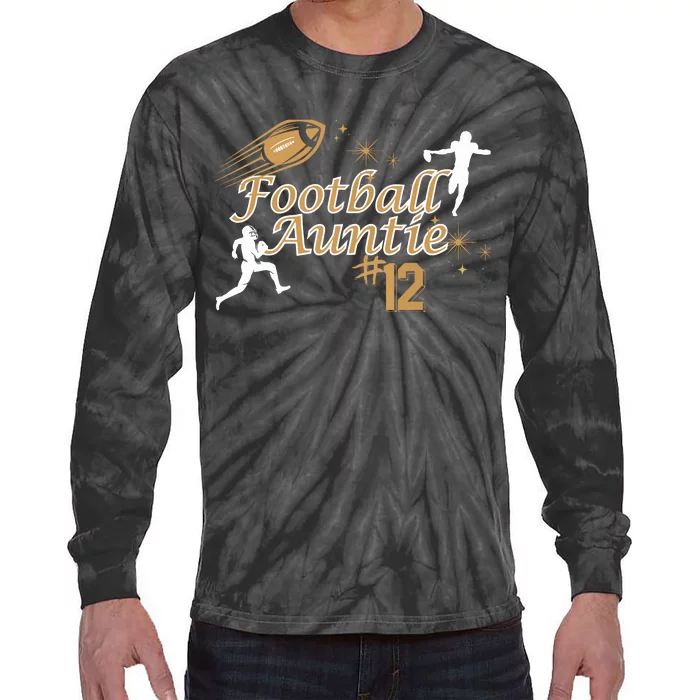 Football Auntie Love Tie-Dye Long Sleeve Shirt