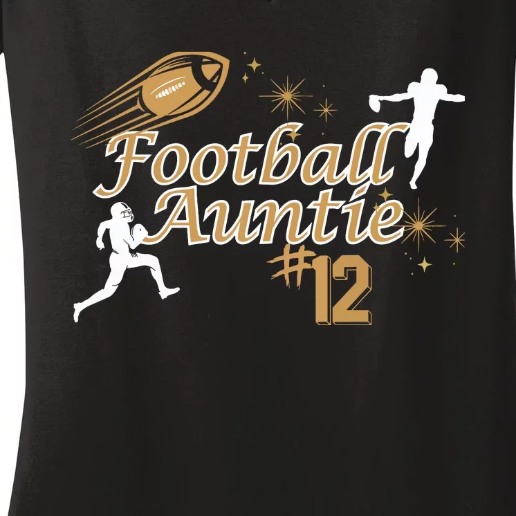 Football Auntie Love Women's V-Neck T-Shirt