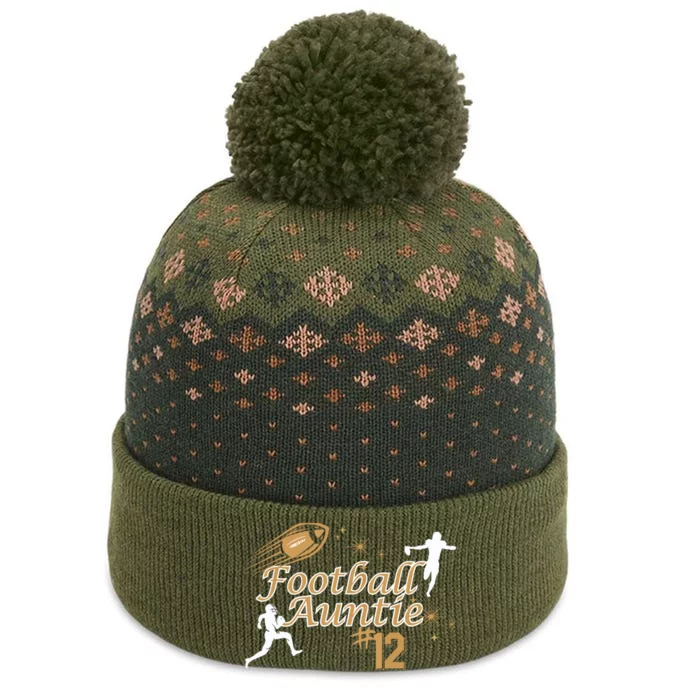 Football Auntie Love The Baniff Cuffed Pom Beanie