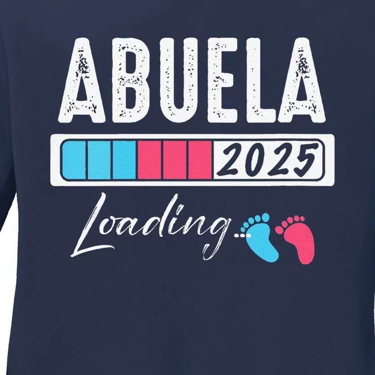 Funny Abuela Loading 2025 Baby Gender Reveal Ladies Long Sleeve Shirt