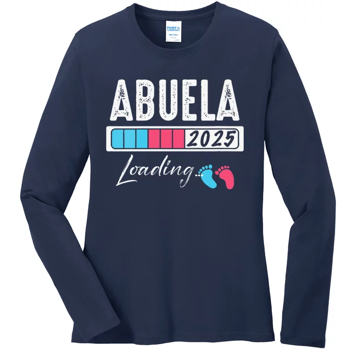 Funny Abuela Loading 2025 Baby Gender Reveal Ladies Long Sleeve Shirt