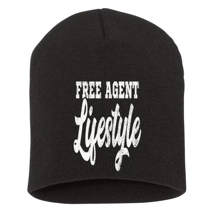 Free Agent Lifestyle  Coach Gang Wear  Black Graphic Tops Short Acrylic Beanie