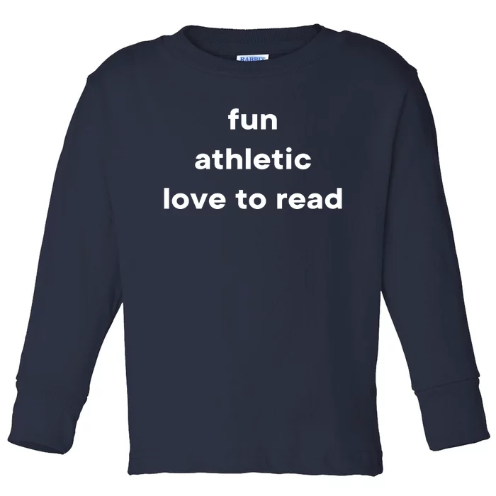 Fun Athletic Love To Read Toddler Long Sleeve Shirt