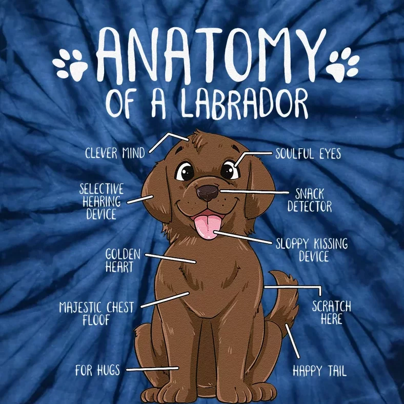 Funny Anatomy Labrador Retriever Chocolate Lab Dog Owner Tie-Dye T-Shirt