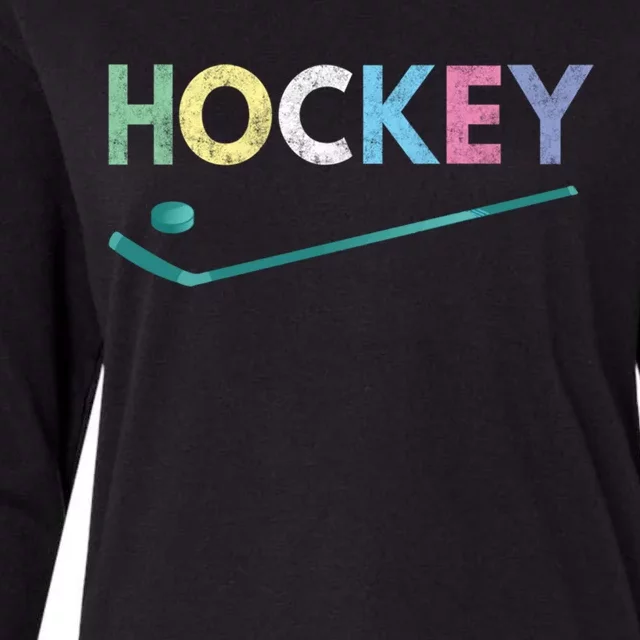 Funny And Love Ice Hockey Gift Cute Gift Womens Cotton Relaxed Long Sleeve T-Shirt