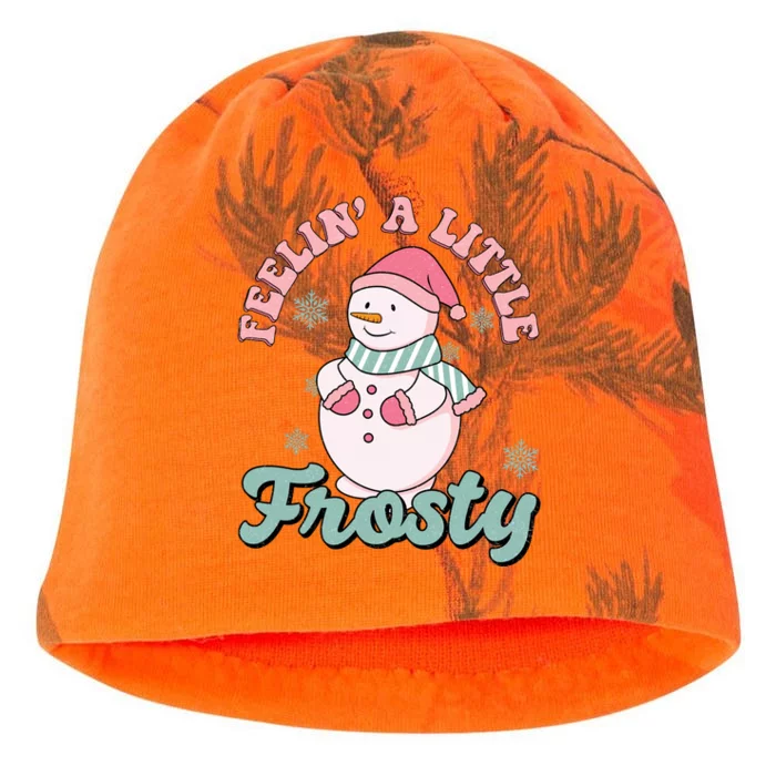 Feelin A Little Frosty Cute Snowman Holiday Kati - Camo Knit Beanie