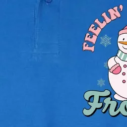 Feelin A Little Frosty Cute Snowman Holiday Softstyle Adult Sport Polo