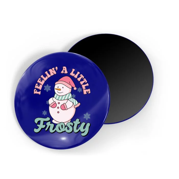 Feelin A Little Frosty Cute Snowman Holiday Magnet