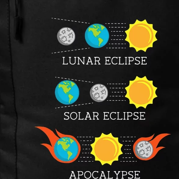 Funny Apocalypse Lunar Solar Eclipse Space Daily Commute Backpack