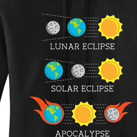 Funny Apocalypse Lunar Solar Eclipse Space Women's Pullover Hoodie