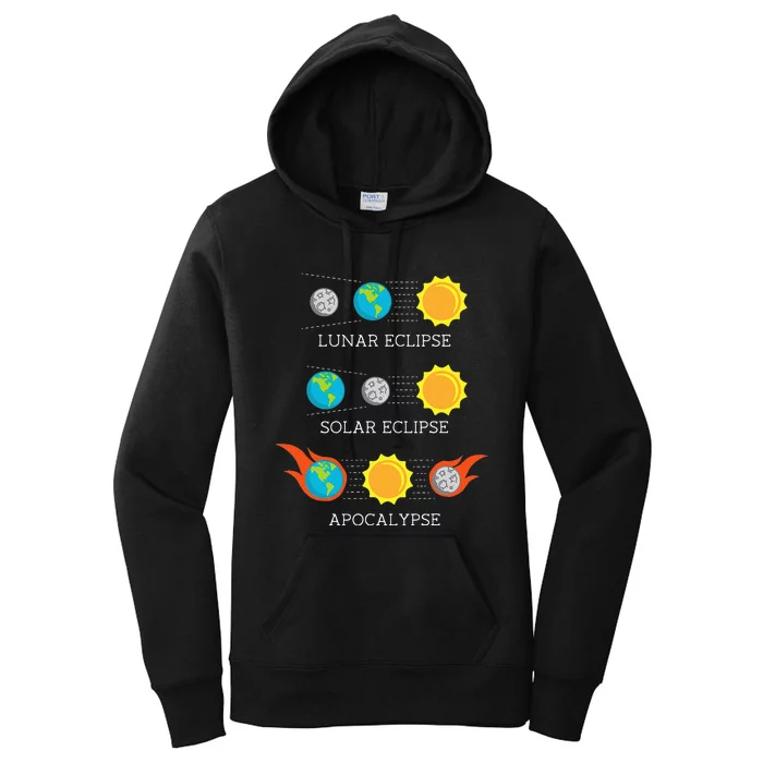 Funny Apocalypse Lunar Solar Eclipse Space Women's Pullover Hoodie