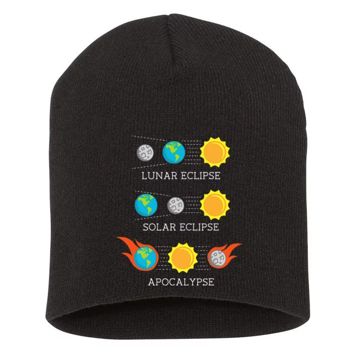 Funny Apocalypse Lunar Solar Eclipse Space Short Acrylic Beanie