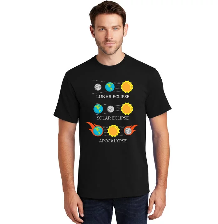 Funny Apocalypse Lunar Solar Eclipse Space Tall T-Shirt