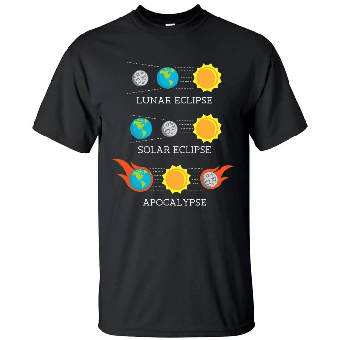 Funny Apocalypse Lunar Solar Eclipse Space Tall T-Shirt