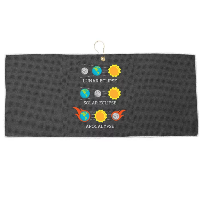 Funny Apocalypse Lunar Solar Eclipse Space Large Microfiber Waffle Golf Towel