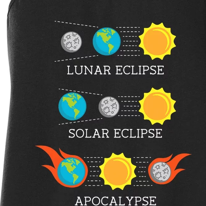 Funny Apocalypse Lunar Solar Eclipse Space Women's Racerback Tank