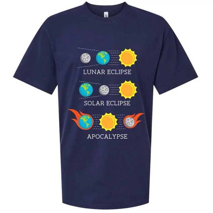 Funny Apocalypse Lunar Solar Eclipse Space Sueded Cloud Jersey T-Shirt