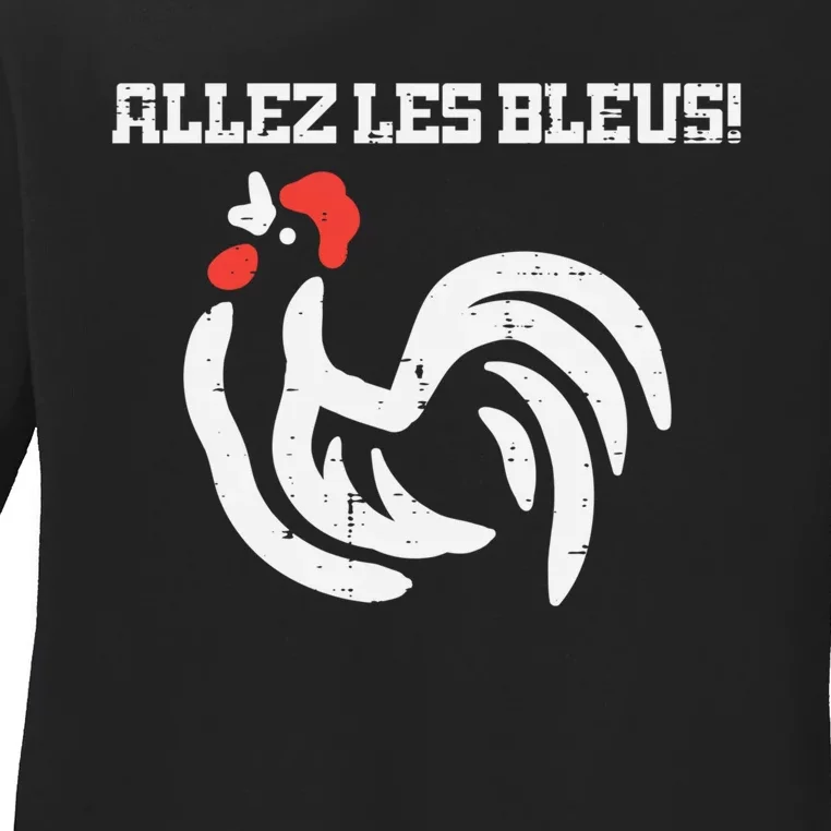 France Allez Les Bleus French Rooster Soccer    Long Sleeve Ladies Long Sleeve Shirt