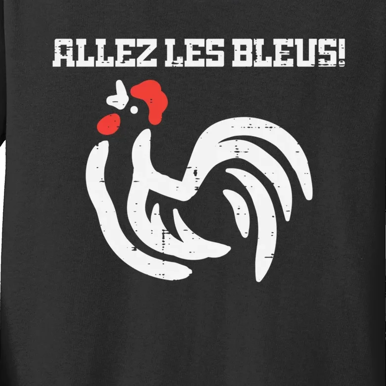 France Allez Les Bleus French Rooster Soccer    Long Sleeve Kids Long Sleeve Shirt