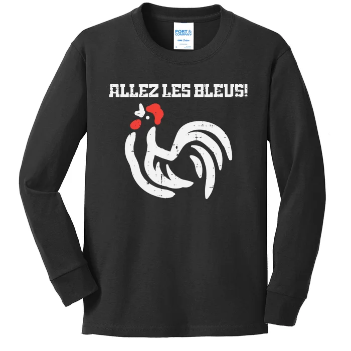 France Allez Les Bleus French Rooster Soccer    Long Sleeve Kids Long Sleeve Shirt