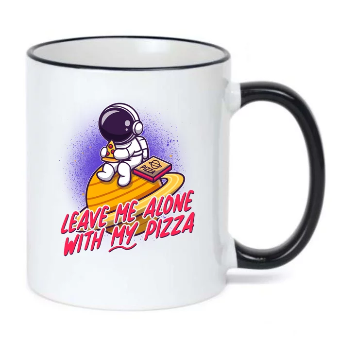 Funny Astronaut Leave Me Alone With My Pizza Black Color Changing Mug