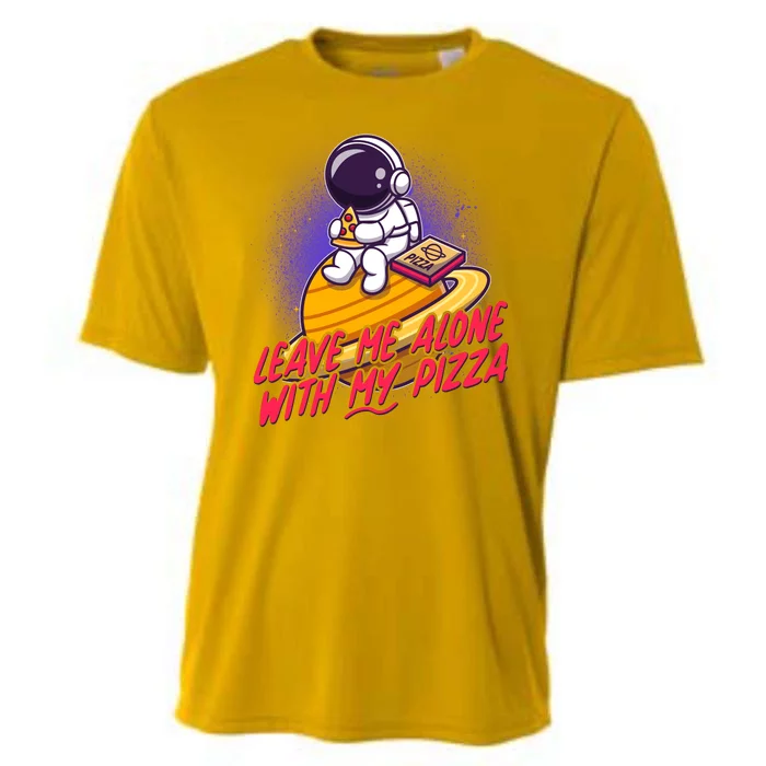 Funny Astronaut Leave Me Alone With My Pizza Cooling Performance Crew T-Shirt