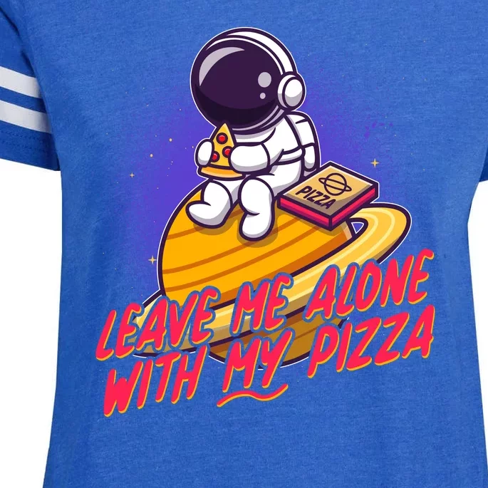 Funny Astronaut Leave Me Alone With My Pizza Enza Ladies Jersey Football T-Shirt