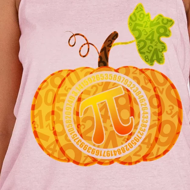 Fall Pumpkin Pi 3.14 Autumn Women's Knotted Racerback Tank