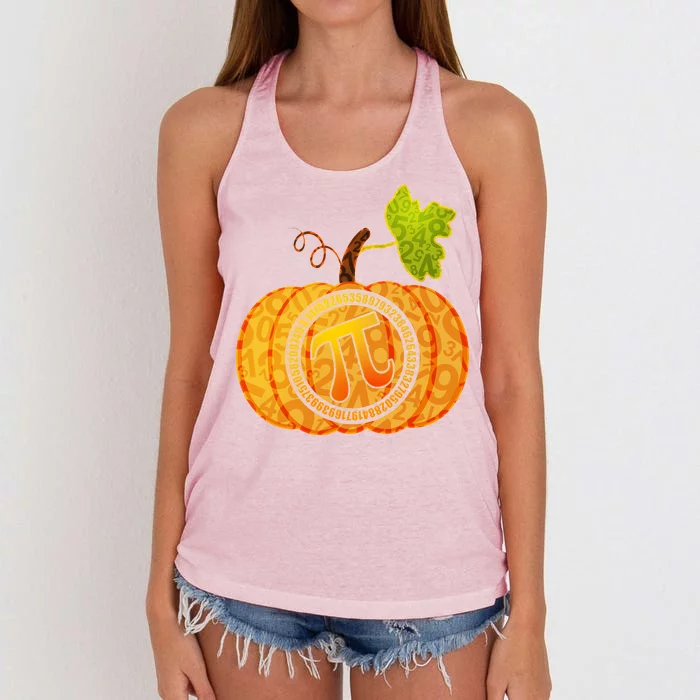 Fall Pumpkin Pi 3.14 Autumn Women's Knotted Racerback Tank