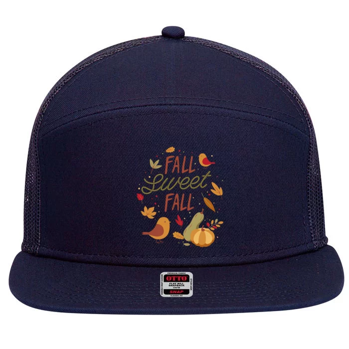 Fall Sweet Fall Autmn 7 Panel Mesh Trucker Snapback Hat