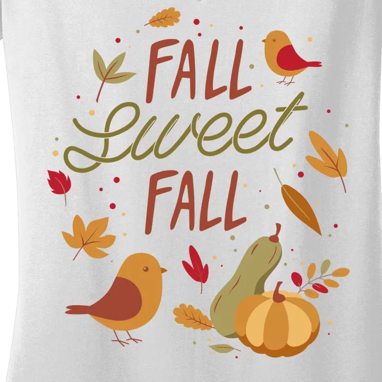 Fall Sweet Fall Autmn Women's V-Neck T-Shirt