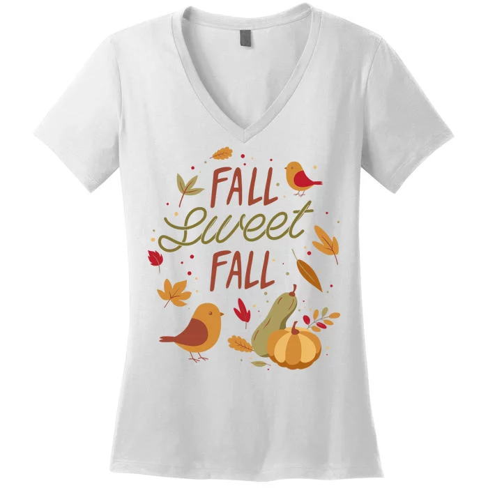 Fall Sweet Fall Autmn Women's V-Neck T-Shirt