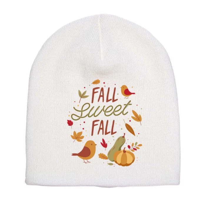 Fall Sweet Fall Autmn Short Acrylic Beanie