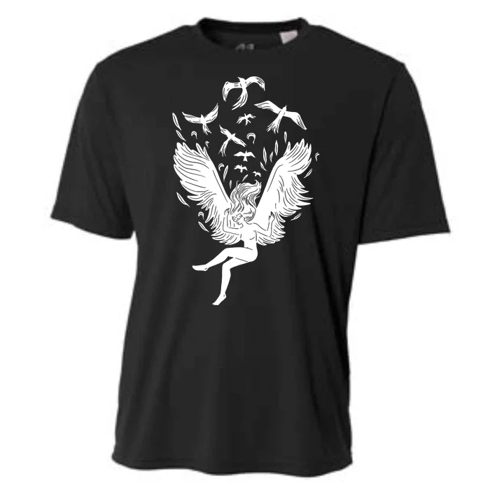 Falling Angel Doves Cooling Performance Crew T-Shirt