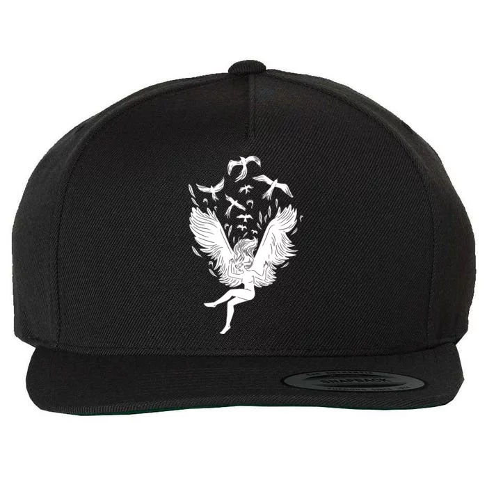 Falling Angel Doves Wool Snapback Cap