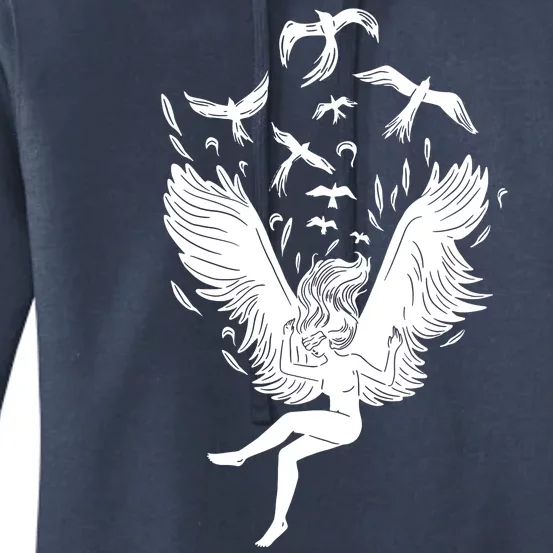 Falling Angel Doves Women's Pullover Hoodie