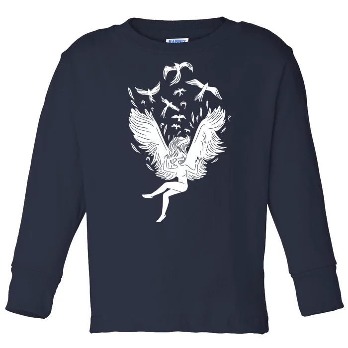 Falling Angel Doves Toddler Long Sleeve Shirt