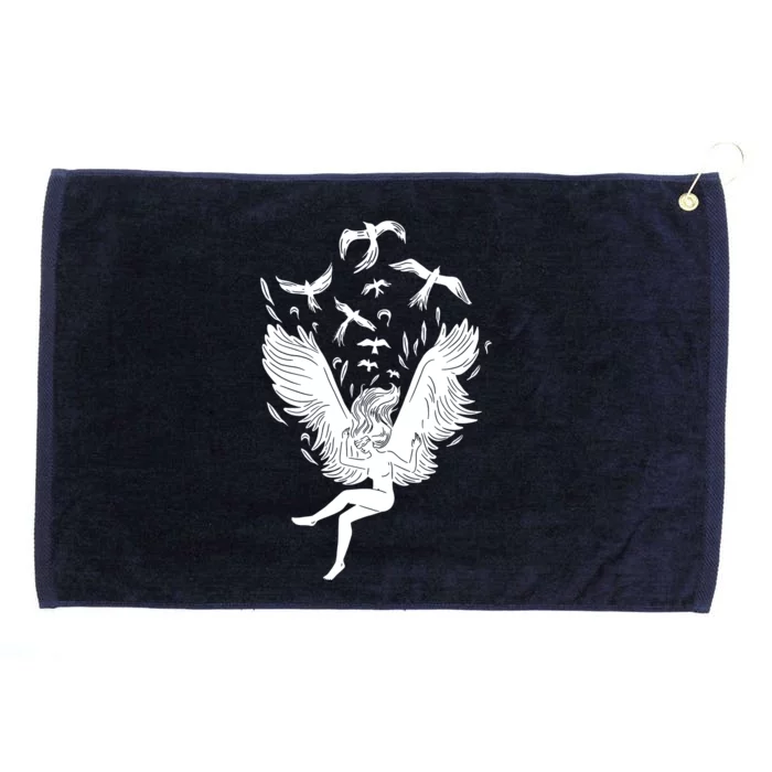 Falling Angel Doves Grommeted Golf Towel