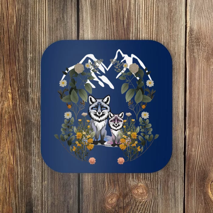 Forest Animals Mountain Fox Foxes Flowers Nature ChildrenS Fairy Tales Coaster