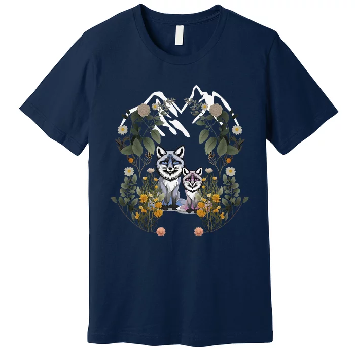 Forest Animals Mountain Fox Foxes Flowers Nature ChildrenS Fairy Tales Premium T-Shirt