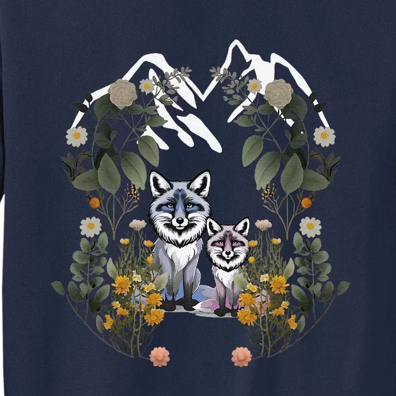 Forest Animals Mountain Fox Foxes Flowers Nature ChildrenS Fairy Tales Tall Sweatshirt