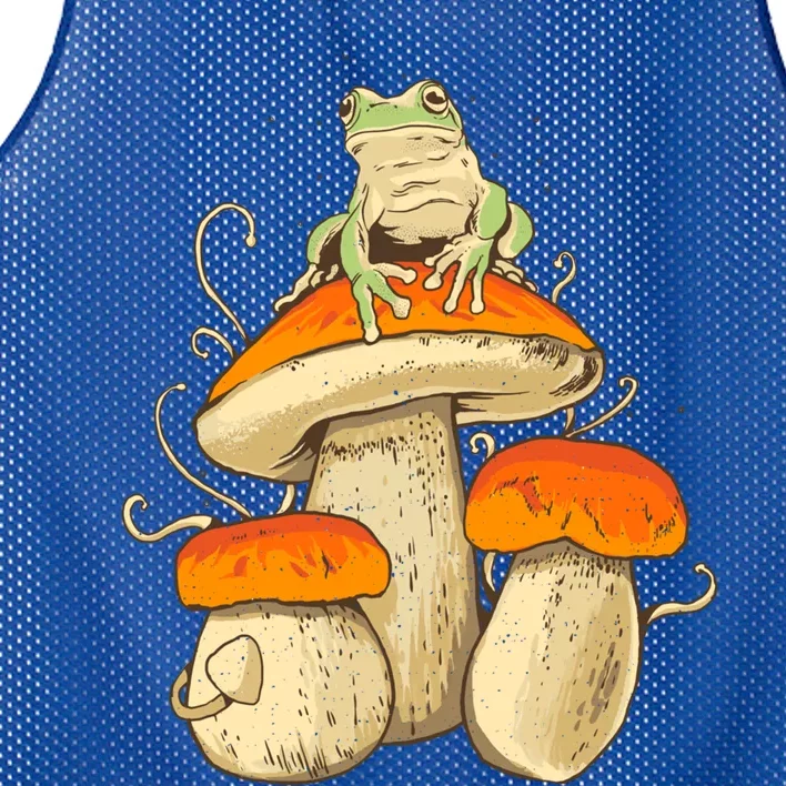 Frog And Mushrooms Funny Gift Mesh Reversible Basketball Jersey Tank