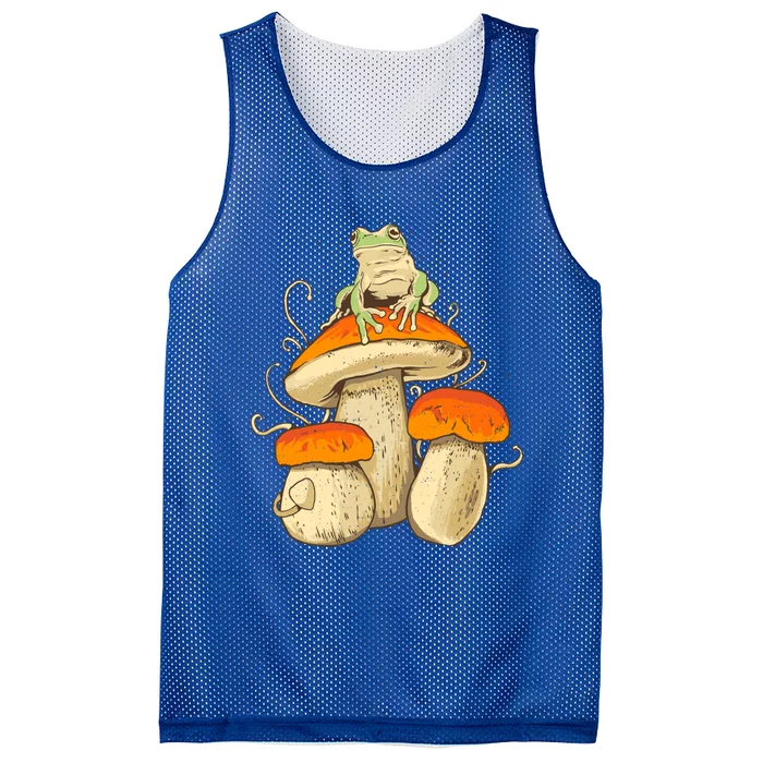 Frog And Mushrooms Funny Gift Mesh Reversible Basketball Jersey Tank