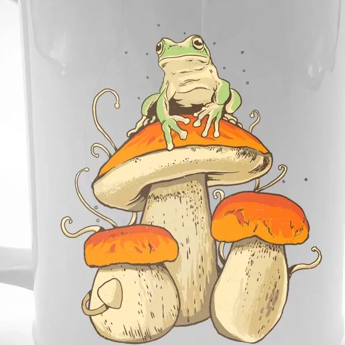 Frog And Mushrooms Funny Gift Front & Back Beer Stein