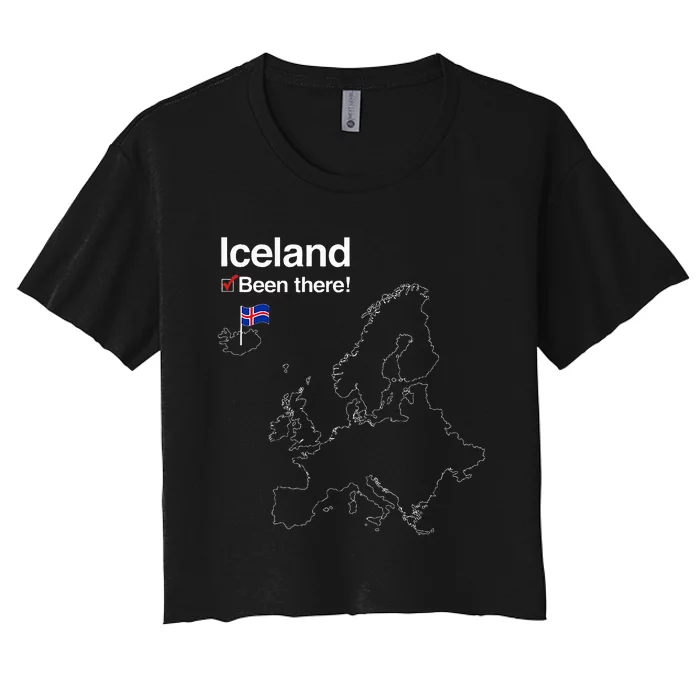 Flag And Map Of Iceland Women's Crop Top Tee