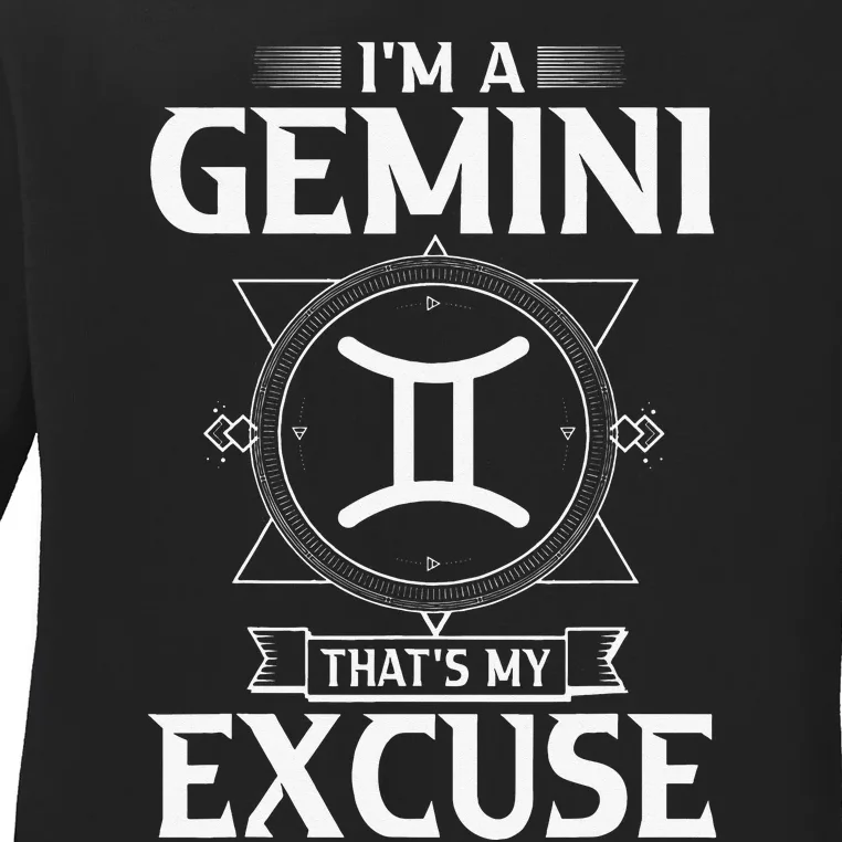 Funny Astrology May June birthday gifts Gemini Zodiac sign Ladies Long Sleeve Shirt