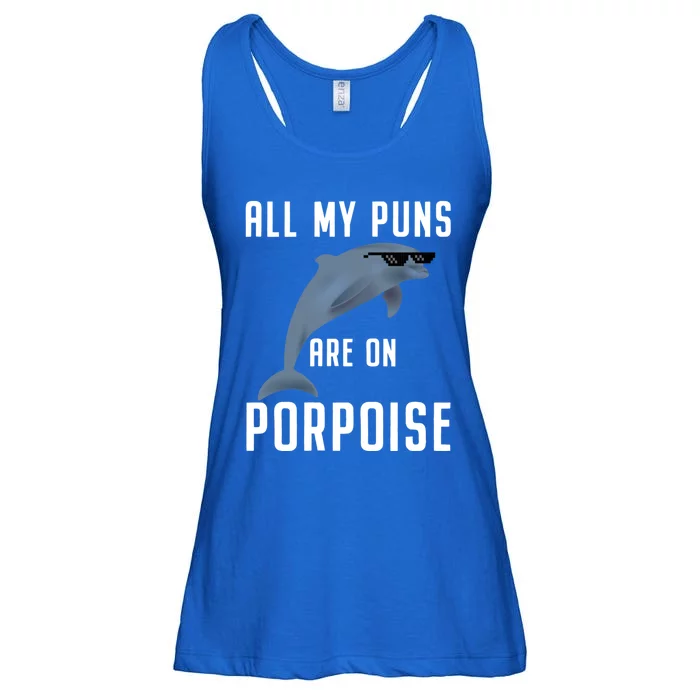 Funny All My Puns Are On Porpoise Dolphin Quote Meaningful Gift Cute Gift Ladies Essential Flowy Tank